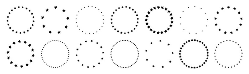 Wall Mural - Stars in circle icon vector illustration graphic design. Round frames with stars