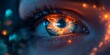 © BG_Illustrations - A close-up of a human eye with glowing neon floral patterns, symbolizing the future of vision and technology. Perfect for tech innovation, cyberpunk themes, and digital art visuals.