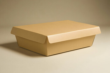 Wall Mural - Beige Cardboard Food Container, Packaging Mockup