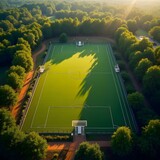 Serene Beauty A Stunning Aerial View of a Lush Sports Field