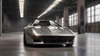 © Nataliya - Sleek, angular electric vehicle in a modern industrial setting, emphasizing innovation and minimalist design
