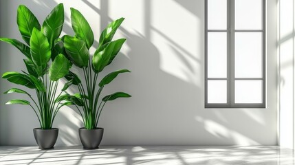 Poster - Modern Interior Design with Tropical Plants