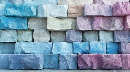 Canvas Print - Colorful Stone Wall Texture Background