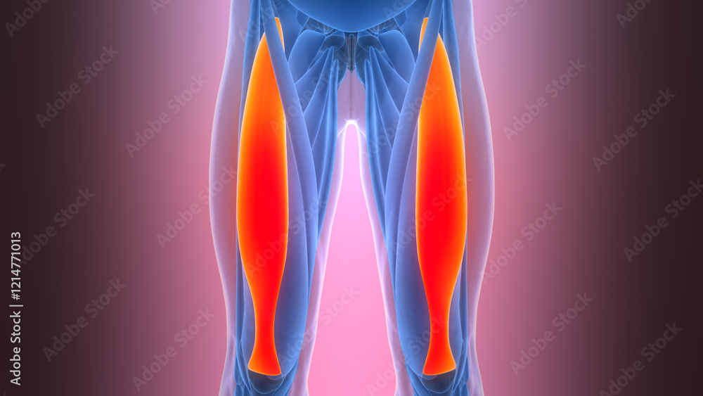 Human Muscular System Leg Muscles Rectus Femoris Muscles Anatomy Stock ...