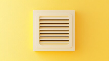 Wall Mural - clean and sleek minimalist vents creating symmetry on a light yellow background