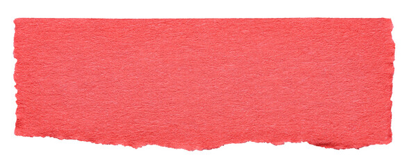 Wall Mural - isolated cut out torn piece of blank red paper note cardboard with texture and copy space for text, 
