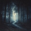 © BG_Illustrations - Mysterious Pathway Through a Forest at Night