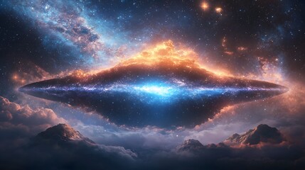 Leinwandbilder - Transcendent Voyage Through the Cosmic Majesty of the Universe A celestial journey bathed in the glow of pulsars radiant quasars and the breathtaking wonder of cosmic phenomena