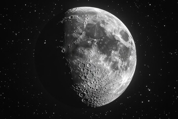 Wall Mural - night sky half-moon celestial body space background astronomy