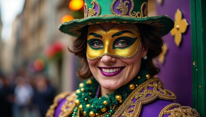 Wall Mural - Woman in Carnival costume. Concept of celebration, festival, and tradition.