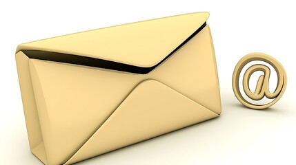 Beige envelope with at symbol.