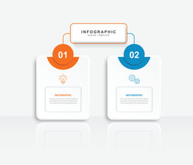 Fototapete - Vector Infographic label design template with icons and 2 options or steps. for your business data. Vector Illustration.