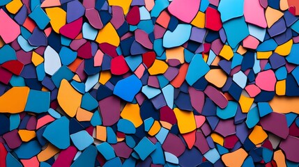 Wall Mural - dynamic fragmented circles in bold colorful mosaic pattern