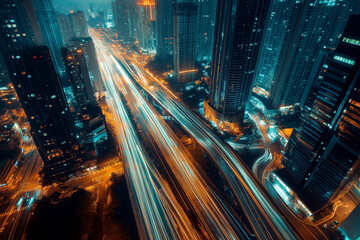 Wall Mural - internet of things of smart city for business and digital software and cloud storage technology