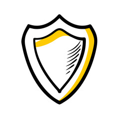 Wall Mural - a stylized shield with a simple design features bold black outlines