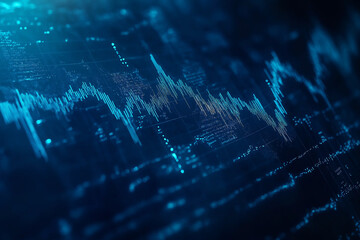 Wall Mural - business analysis and financial graph and stock market report in blue tone for economic background