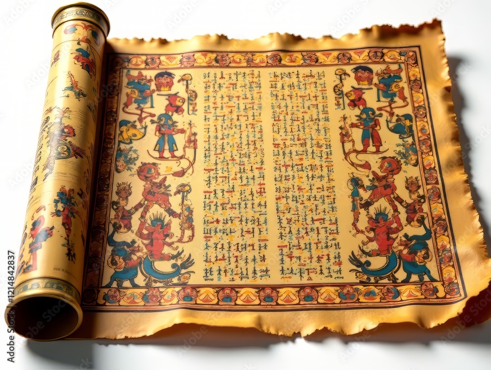Ancient Egyptian Papyrus Scroll with Hieroglyphs - Digital Art Stock ...