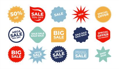 Poster - Set of Sale badges. Sale quality tags and labels. Template banner shopping badges. Special offer, sale, discount, shop, black friday. Vector 10 eps.