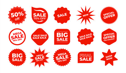 Poster - Set of Sale badges. Sale quality tags and labels. Template banner shopping badges. Special offer, sale, discount, shop, black friday. Vector illustration 10 eps.