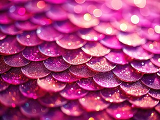 Wall Mural - Sparkling pink scales create a dreamy bokeh backdrop.  Shimmering texture and abstract art evoke fantasy and elegance.