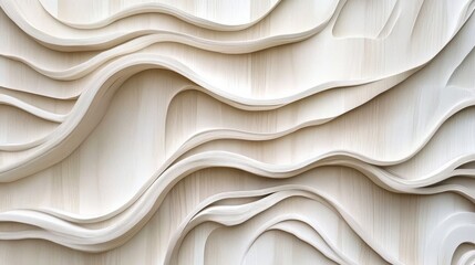 Wall Mural - an artistic representation of white plywood, highlighting its unique texture.