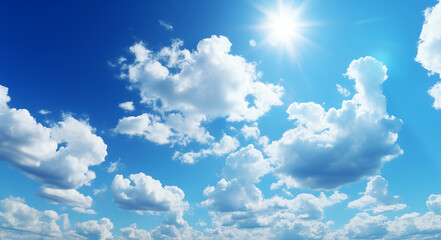 Wall Mural - sky landscape. blue sky with white cloud background. white cloud with blue sky background