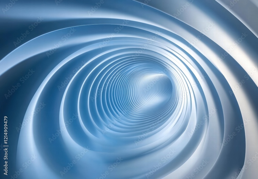 A blue spiral with a white background