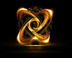 Wall Mural - physical graphic concept of atomic structure. light ring. colorful electron particle. .speed of ligh