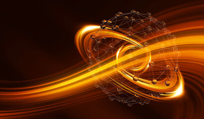 Wall Mural - physical graphic concept of atomic structure. light ring. colorful electron particle. .speed of ligh