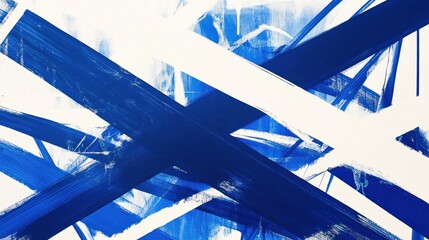 Canvas Print - Abstract Blue and White Canvas