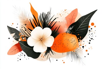 Aufkleber - A clean infographic-style representation of a zucchini plant, showing the fruit, flower, and leaves in bold, flat colors