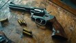 © Marco - revolver with bullets on a table