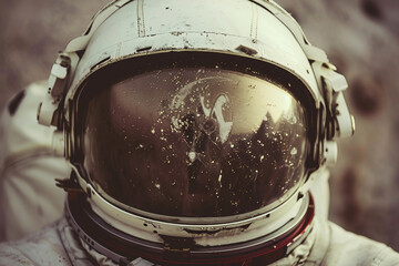 Wall Mural - image of person in a protective spacesuit made generative ai