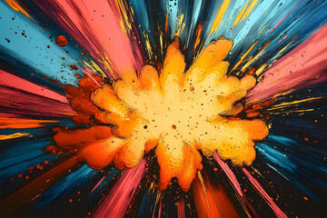 Wall Mural - an explosion of color radiating from a central point, creating a dynamic visual effect