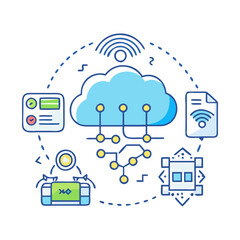 Wall Mural - edge computing icon, edge computing vector illustration-simple illustration of edge computing, perfect for edge computing logos and icons