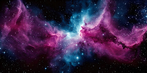 Wall Mural - Colorful cosmic nebula showcasing swirling gas and bright stars in the vastness of space