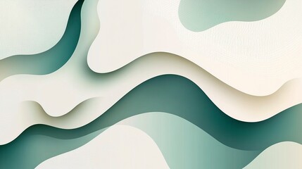 Wall Mural - White background with minimalistic shapes, vector illustration, flat design, smooth lines, elegant curves, soft lighting, high resolution, 