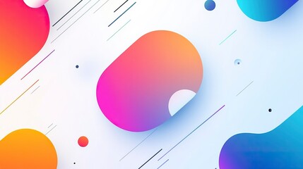 Wall Mural - White background with soft shapes and gradients, creating an elegant abstract design for presentation or branding use.