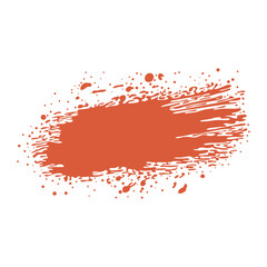 Poster - Grunge red blood splatter in flat design. Spatter brush shape with spray. Vector illustration isolated.