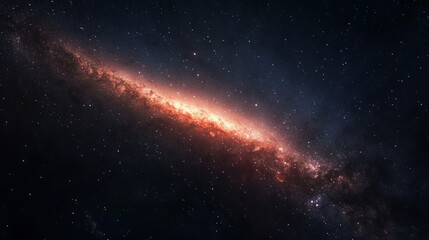 Wall Mural - Space backdrop, red galaxy, nebula 