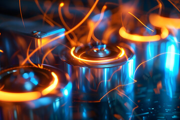 Leinwandbilder - Vibrant image depicting advanced tech with glowing elements and dynamic energy