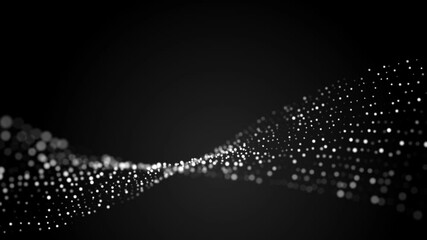 Wall Mural - abstract digital science background. a stream of luminous particles. big data visualization. 3d rend
