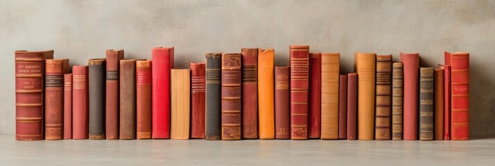 Aufkleber - Modern Intellectual Display Rustic Wooden Bookshelves with Vibrant Literature Collection - Premium Educational Content for Libraries and Learning Spaces