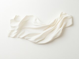 Poster - Minimalist Textile Art White Flowing Fabric on Textured Canvas - Elevating Fashion Branding and Modern Interior Design with Timeless Elegance and Creative Display