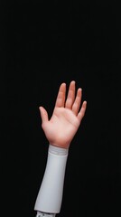 Aufkleber - Futuristic Human-Robot Interaction Metal Robotic Hand Gestures with Human Palm on Black Background - AI Tech Solutions for Modern Business Innovation and Collaborative Efficiency