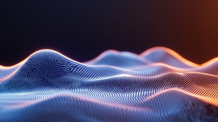 Leinwandbilder - Futuristic Digital Waveform Dynamic Blue Particle Streams and Light Trails on Dark Canvas - Innovative Tech Branding and Data Visualization Solutions for Modern Marketing