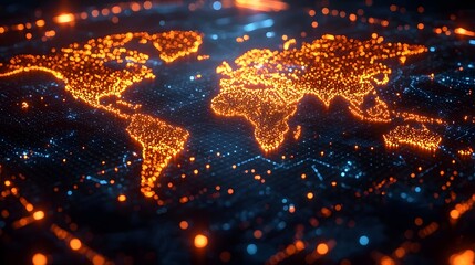 Poster - Glowing Global Data Map Showcasing Dynamic AI Driven Marketing Insights