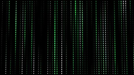 Fototapete - Abstract background with moving glowing dots. Technology background. Big data digital code. Futuristic dots background. 3d rendering. Seamless loop. 4k