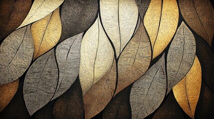 Autumn leaf wall art, textured design, dark background, home decor