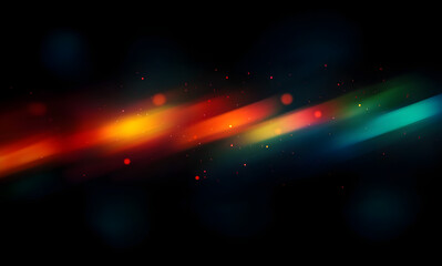 Wall Mural - colorful glow sparks of light texture. orange red rays on dark blue abstract layer black background 